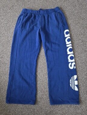 Adidas Royal Blue Baggy Wide Leg Sweatpants Trefoil Pockets 2013 Mens XL